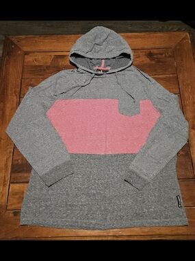 Mens Gray & Red Airwalk Hooded Pullover Sweater